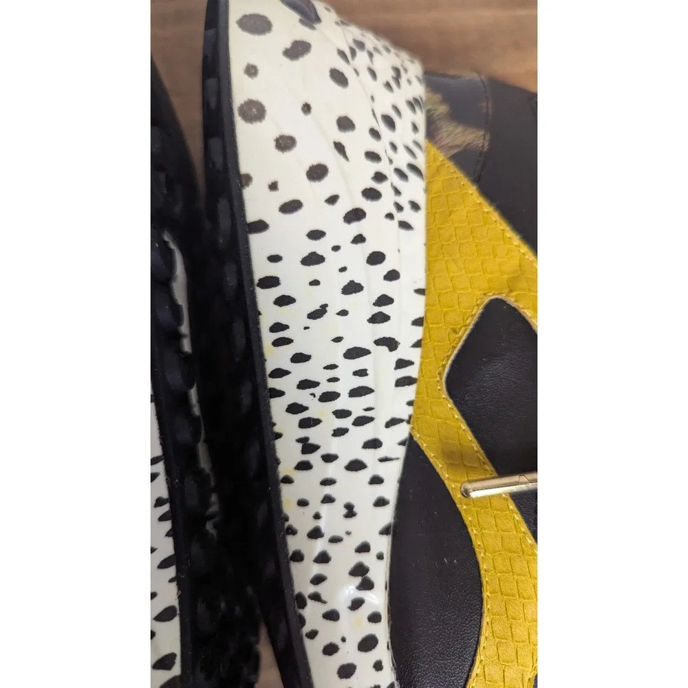 Steve Madden Barra Womens Yellow Black Mixed Animal Print Chunky Sneakers 8.5M